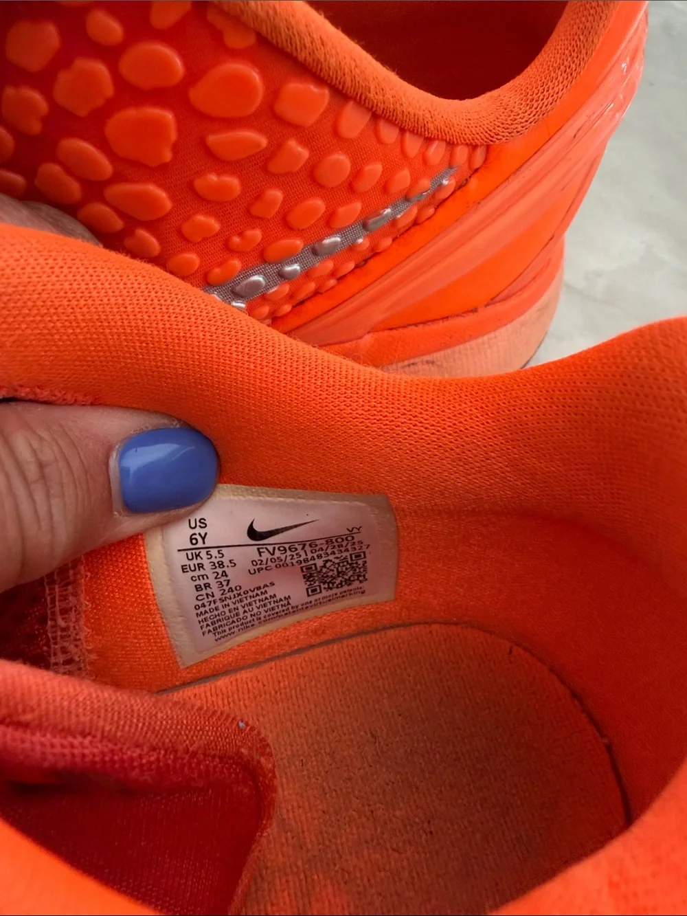 Kobe Nike Kids Orange and Silver Performance Sneakers